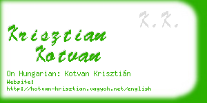 krisztian kotvan business card